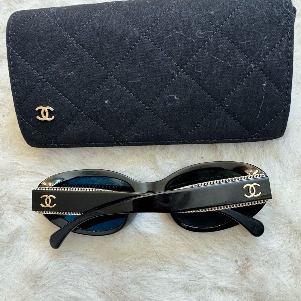 Black rounded Chanel sunglasses